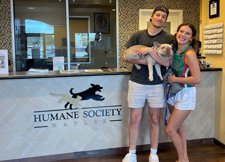 Millie Bobby Brown and Jake Bongiovi visit Humane Society Naples
